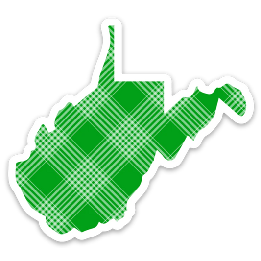 WV Herd You Like (Green and White) Plaid Sticker